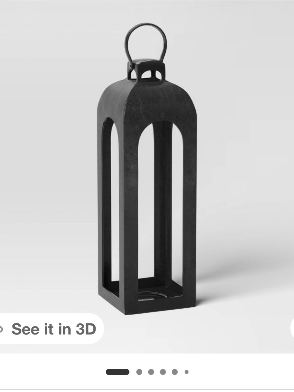 Retail for $110 Black Metal Arch Lantern with Top Loop -